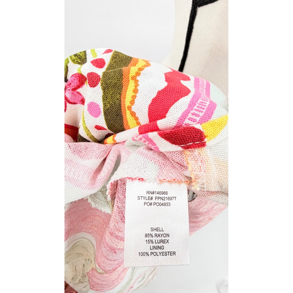 Crystal Sky Maxi Dress Womens Size S Multicolor Tropical Floral Scarf Print Boho - Picture 9 of 10